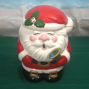 Vintage Ceramic Santa Claus Cookie Jar with Music Plays Jingle Bells